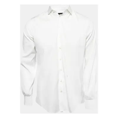 Dsquared2 White Cotton Button Front Full Sleeve Shirt