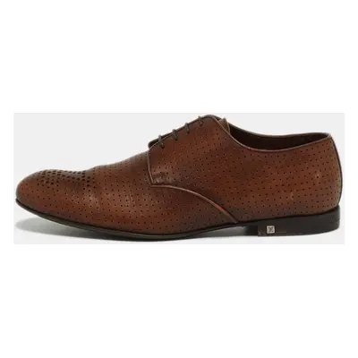 Louis Vuitton Brown Perforated Leather Lace Up Derby Size