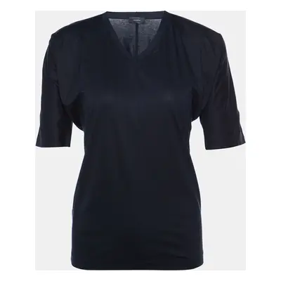 Joseph Black Cotton Knit V-Neck T-Shirt