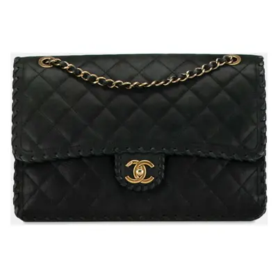 Chanel Black Leather Happy Stitch Shoulder Bag