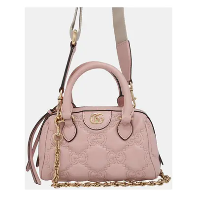 Gucci Pink Leather GG Matelasse Mini Travel Bag