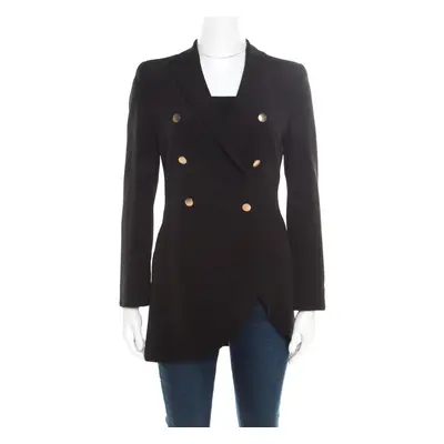 Emporio Armani Black Double Breasted Asymmetric Blazer