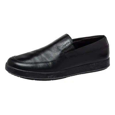 Prada Sport Black Leather Slip On Loafers Size