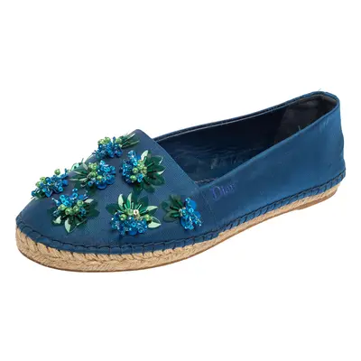 Dior Blue Mesh Espadrille Slip On Ballet Flats Size