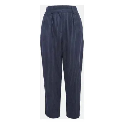 Maje Blue Pinstriped Wool Formal Trousers