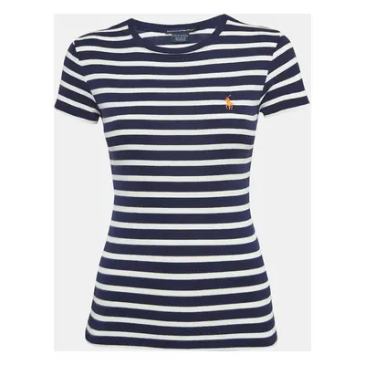 Ralph Lauren Sports Blue Striped Cotton Jersey T-Shirt