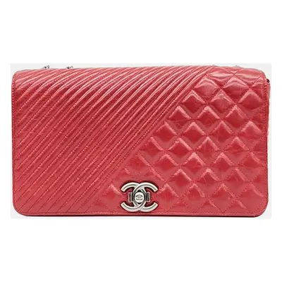 Chanel Red Leather Chain Shoulder Bag