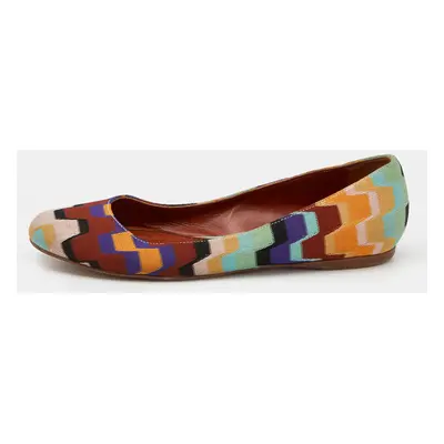 Missoni Multicolor Knit Fabric Ballet Flats Size