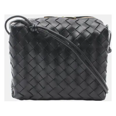 Bottega Veneta Intrecciato Small Camera Leather Black Bag