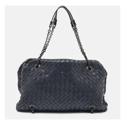 Bottega Veneta Black Intrecciato Leather Shoulder Bag