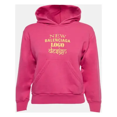 Balenciaga Pink Graphic Print Cotton-Blend Hoodie (6 Yrs)