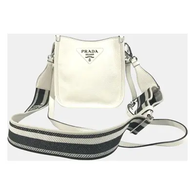 Prada White Crossbody Pochette Shoulder Bag