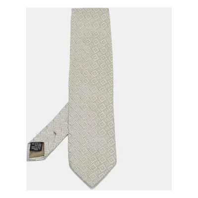 Giorgio Armani Grey Jacquard Silk Traditional Tie