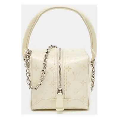 Louis Vuitton Cream Monogram Patent Python New Square Bag