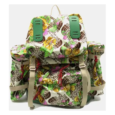 Gucci Nylon Leather Green Multicolor Backpack