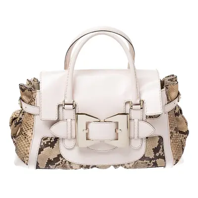 Gucci Beige/Brown Python and Leather Queen Satchel