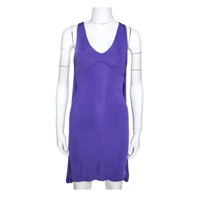 Just Cavalli Purple Stretch Jersey Sleeveless Mini Dress