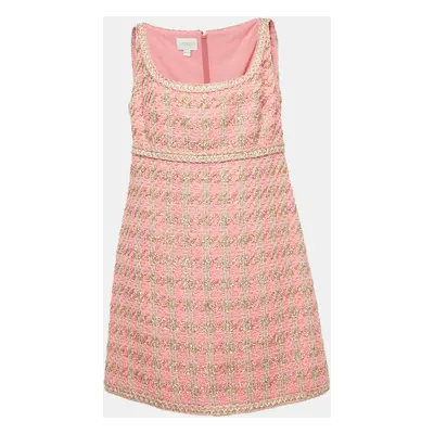 Giambattista Valli Pink Lurex Tweed Sleeveless Mini Dress