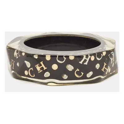 Carolina Herrera CH Crystals Gold Tone Resin Bangle Bracelet