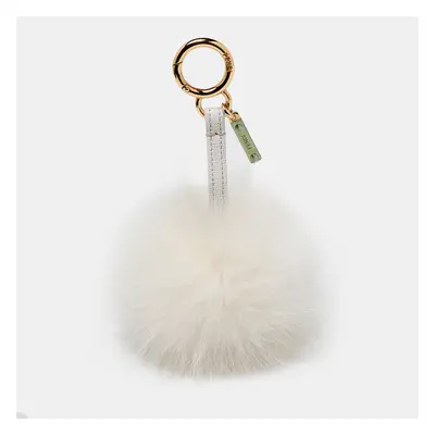 Fendi White Fox Fur Pom Pom Bag Charm