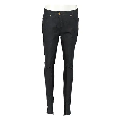 Versace Navy Blue Denim & Black Jersey Jeggings