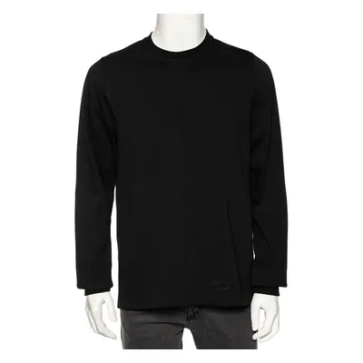 Rick Owens Black Knit Vega Combo Long Sleeve Crewneck Sweatshirt