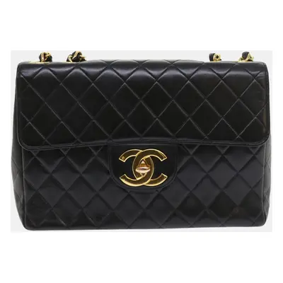 Chanel Black Leather Classic Double Flap Bag