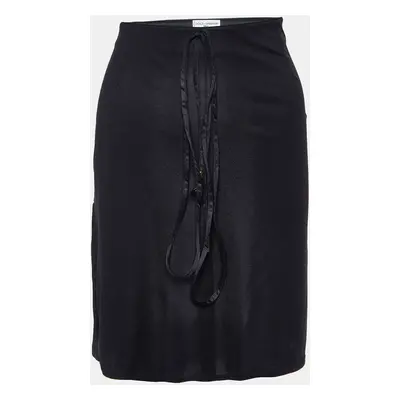 Dolce & Gabbana Mare Black Jersey Tie Detail Skirt