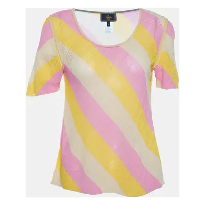 Fendi Maglia Vintage Multicolor Striped Knit Top