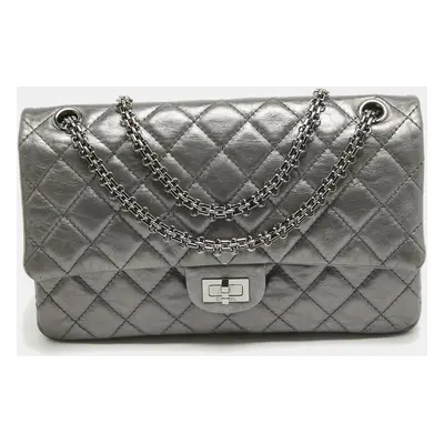 Chanel Metallic Grey Quilted Leather Reissue 2.55 Flap Bag