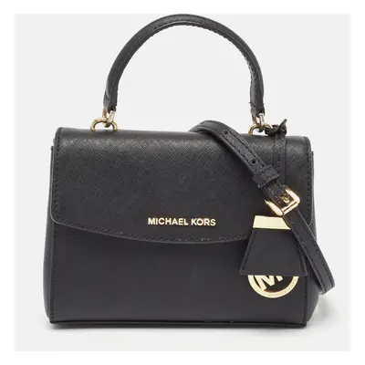 Michael Kors Black Saffiano Leather Extra Small Ava Top Handle Bag