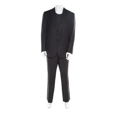 Brioni Grey Herringbone Pattern Wool Tailored Suit