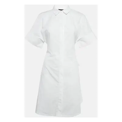 Emporio Armani White Poplin Belted Shirt Dress