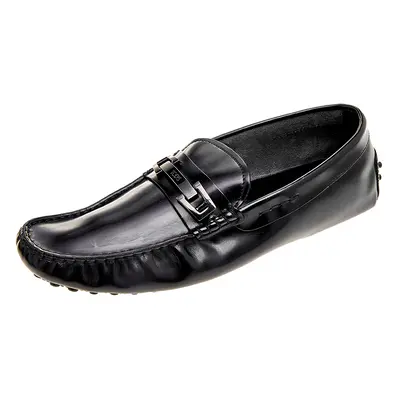 Tods Black Leather Buckle Loafers Size 41.5