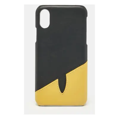 Fendi Black/Yellow Leather iPhone X Cover