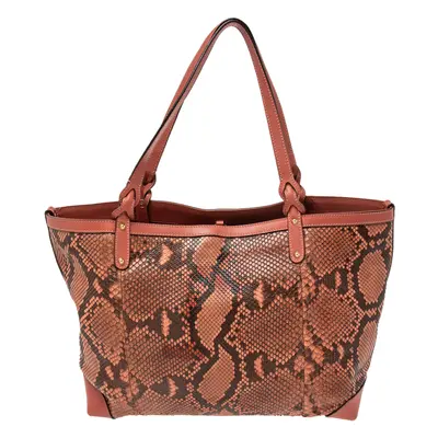 Gucci Pink Python And Leather Craft Tote