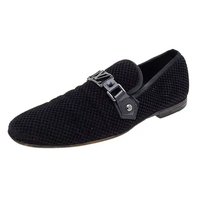 Louis Vuitton Petit Damier Ebene Suede Monte Carlo Moccasins Size 41.5