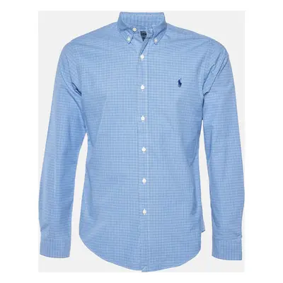 Polo Ralph Lauren Blue Checked Cotton Slim Fit Button Down Shirt