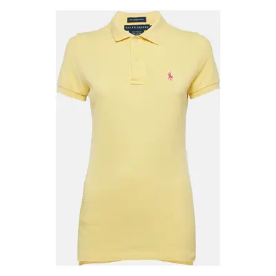 Ralph Lauren Yellow Logo Embroidered Cotton Skinny Polo T-Shirt