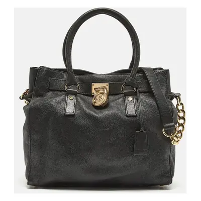 MICHAEL Michael Kors Black Leather Hamilton North South Tote