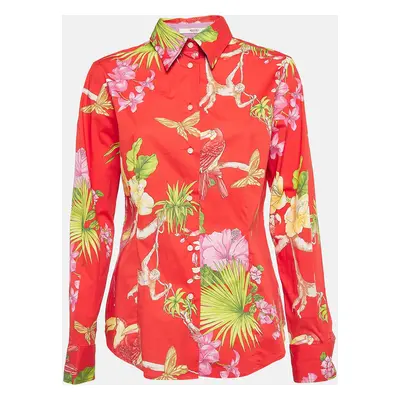 Etro Red Tropical Print Cotton Shirt