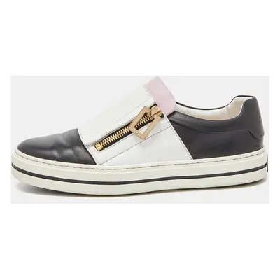 Roger Vivier Tricolor Leather Sneaky Viv Zip Sneakers Size