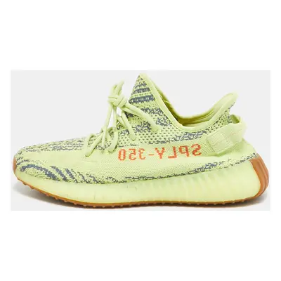 Yeezy x Adidas Yellow Knit Fabric Boost V2 Semi Frozen Yellow Sneakers Size