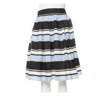 Dolce & Gabbana Blue Striped Cotton Flared Mini Skirt