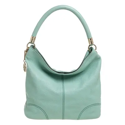 Lancel Mint Green Grained Leather Flair Hobo