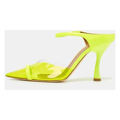 Malone Souliers Neon Yellow Patent Leather and PVC Iona Mules Size