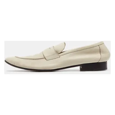 Saint Laurent Cream Leather Slip On Loafers Size 45.5