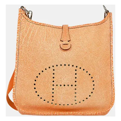 Hermes Orange Dalmatian Evelyne PM Shoulder Bag