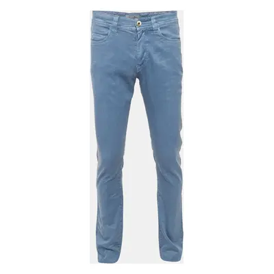 Loro Piana Blue Linen Blend Slim Fit Pants