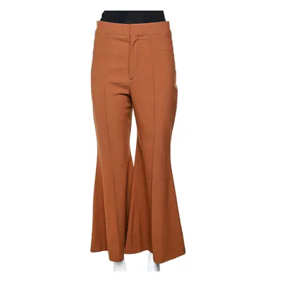 Chloe Brown Delight Wool Flared Leg Trousers